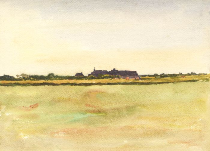 Alexander Brantingham Simpson RI - 1928 Watercolour, Landscape at Dusk