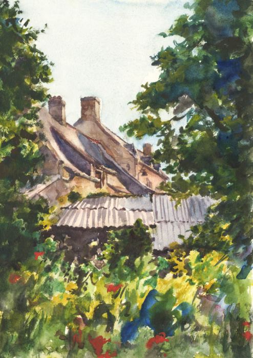 Alexander Brantingham Simpson RI - 1935 Watercolour, Overgrown Garden