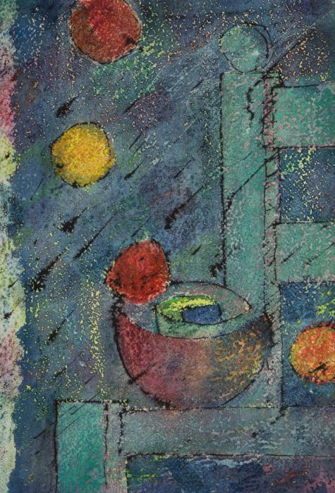 Lawrence J. Curtis - Abstract Contemporary Watercolour, Still Life on Chair
