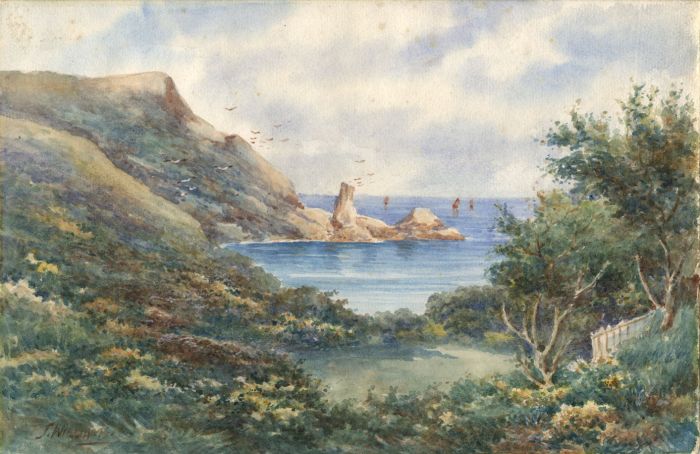 J. Williams - Early 20th Century Watercolour, Anstey's Cove, Torquay