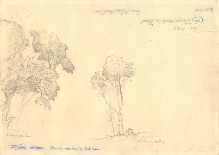 Oliver Hall RA RWS RE - 1948 Graphite Drawing, Torver Beck in Flood