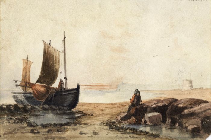 J. Lewis - 1865 Watercolour, Hastings
