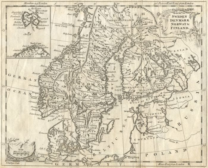 T. Jefferys - 18th Century Engraving, Sweden, Denmark, Norway & Finland