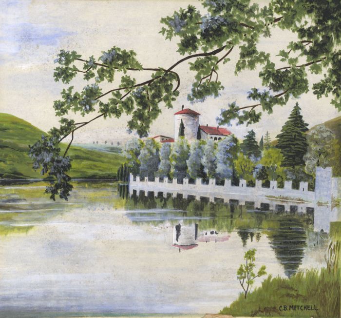 C.B. Mitchell - Mid 20th Century Gouache, Castel Torun