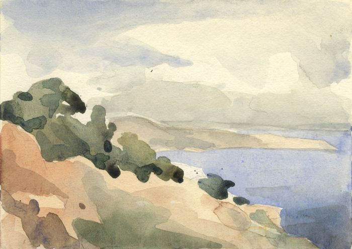 Clarence Norman Barlow - 1943 Watercolour, La Marsa, Tunisia