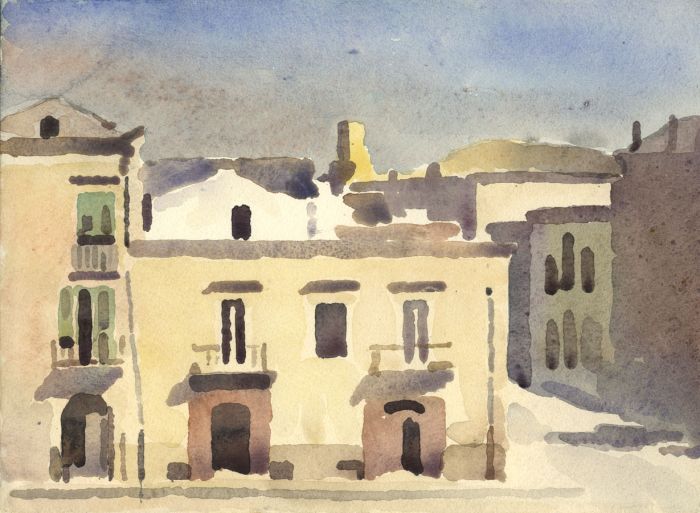 Clarence Norman Barlow - Mid 20th Century Watercolour, Continental Street View