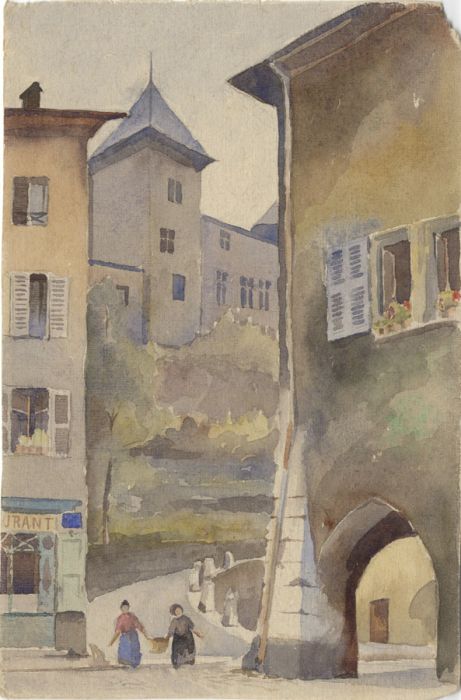 Clarence Norman Barlow - Mid 20th Century Watercolour, Continental City Street