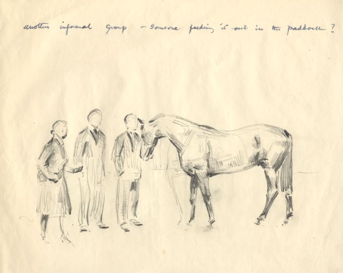 Clarence Norman Barlow - Mid 20th Century Graphite Drawing, Informal Group
