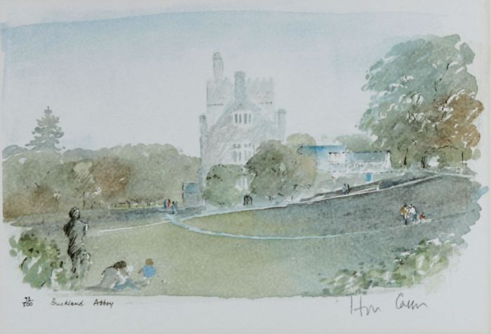 Mid 20th Century Lithograph - Buckland Abbey