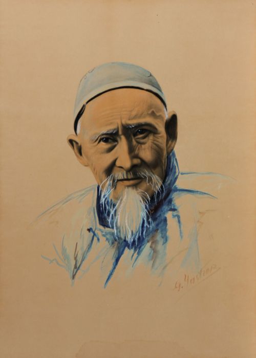 G. Yasheb - Early 20th Century Mixed Media, Asian Gentleman