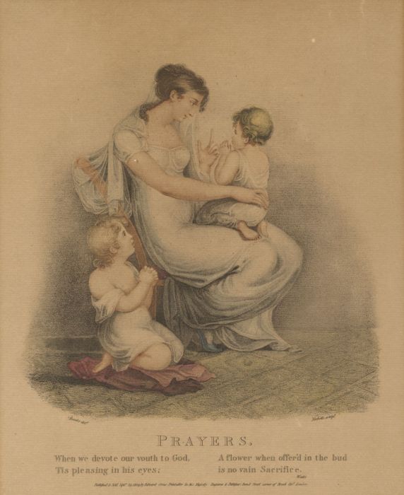 Nicholls - 1809 Stipple Engraving, Prayers, after Brooks