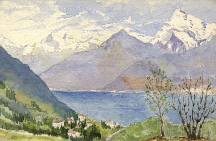 E.H. Lawson - Late 19th Century Watercolour, Alpine Landscape