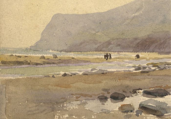C.E. Hannaford RBA - Early 20th Century Watercolour, Figures on a Beach