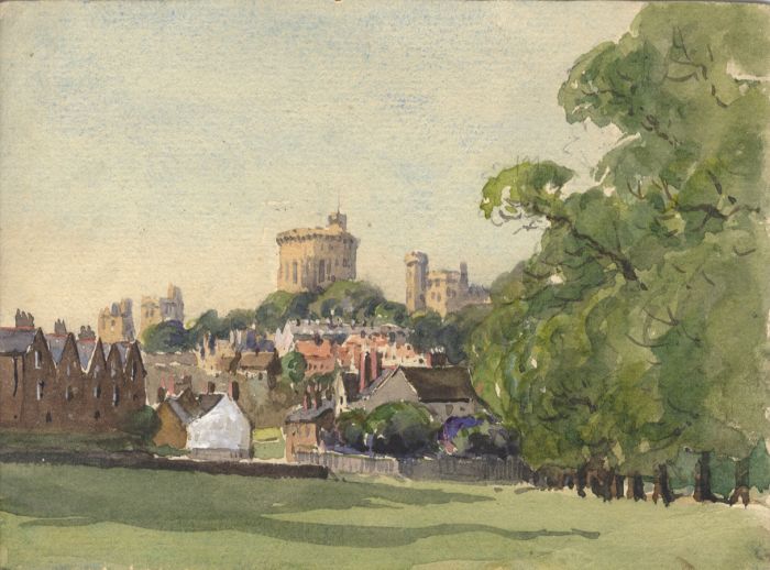 C.A. Hannaford RBA - Mid 20th Century Watercolour, Town View from Park