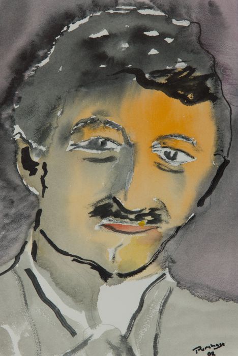 Bruce Purchase (1938 - 2008) - 2002 Watercolour, Portrait of Peter Jeffrey I