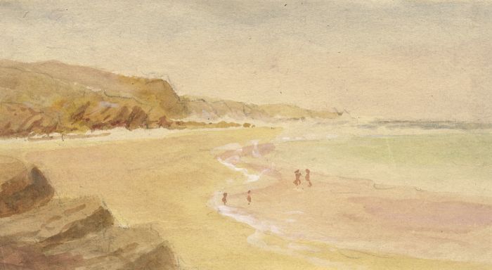 C.E. Hannaford RBA - Early 20th Century Watercolour, Figures on a Beach
