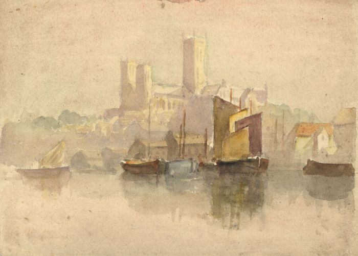 C.E. Hannaford RBA - Early 20th Century Watercolour, Boats in Harbour