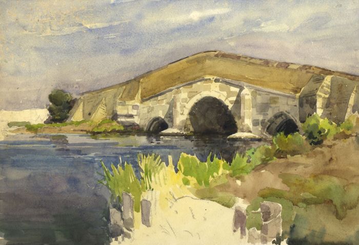 C.A. Hannaford - Mid 20th Century Watercolour, Stone Bridge Over River