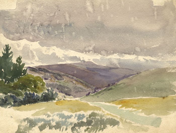 C.E. Hannaford RBA - Early 20th Century Watercolour, Rolling Hills