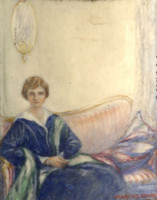 Chris Adams RMS - Mid 20th Century Watercolour, Portrait of a Seated Woman