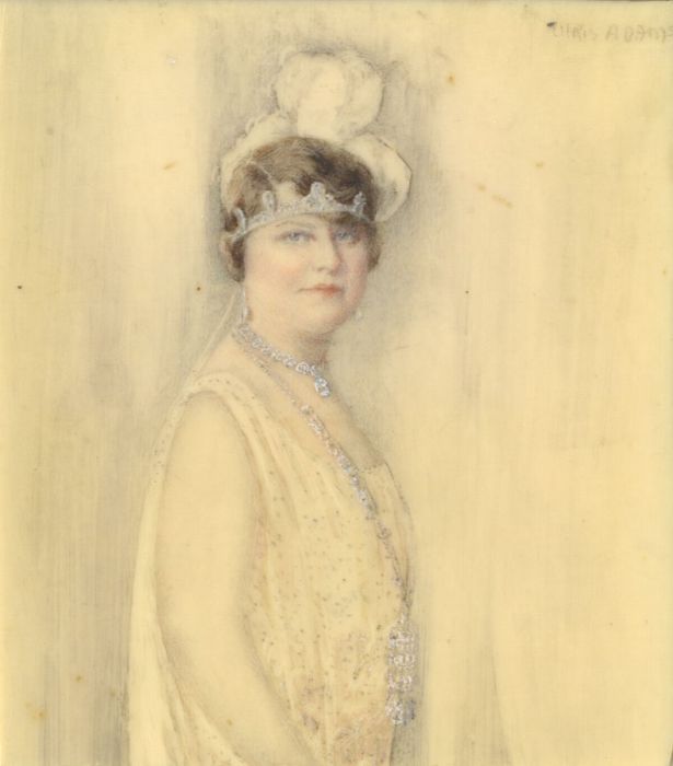 Chris Adams RMS - Mid 20th Century Watercolour, A Finely Dressed Woman