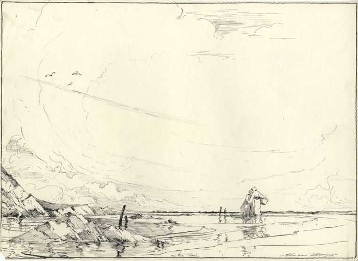Marcus Adams - Early 20th Century Pen and Ink Drawing, On the Coast