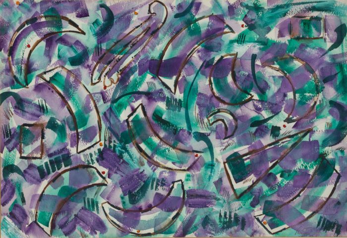Rosalind Adams (née Thuillier) - Contemporary Watercolour, Abstract Composition