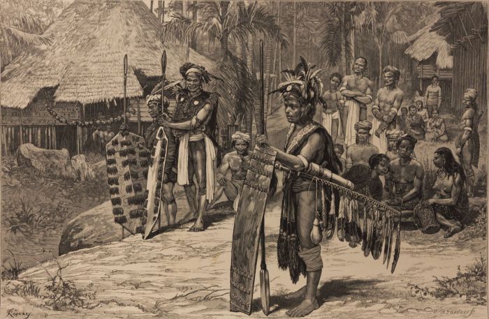 F. Regamey - 1873 Wood Engraving, A Sketch in Borneo - Illustrated London News