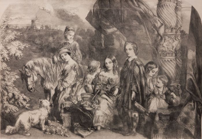 Mid 19th Century Wood Engraving - The Royal Children - Illustrated London News
