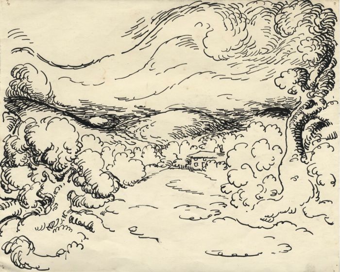 Harold Hope Read - Mid 20th Century Pen and Ink Drawing, Two Landscapes