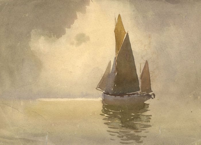 C.A. Hannaford - Early 20th Century Watercolour, Ship at Sail
