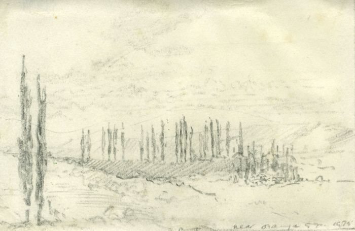 Marcus Adams (1875-1959) - 1957 Graphite Drawing, Continental Landscape