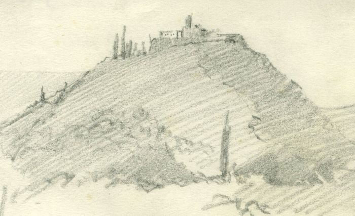 Marcus Adams - Mid 20th Century Graphite Drawing, Mediterranean Landscape