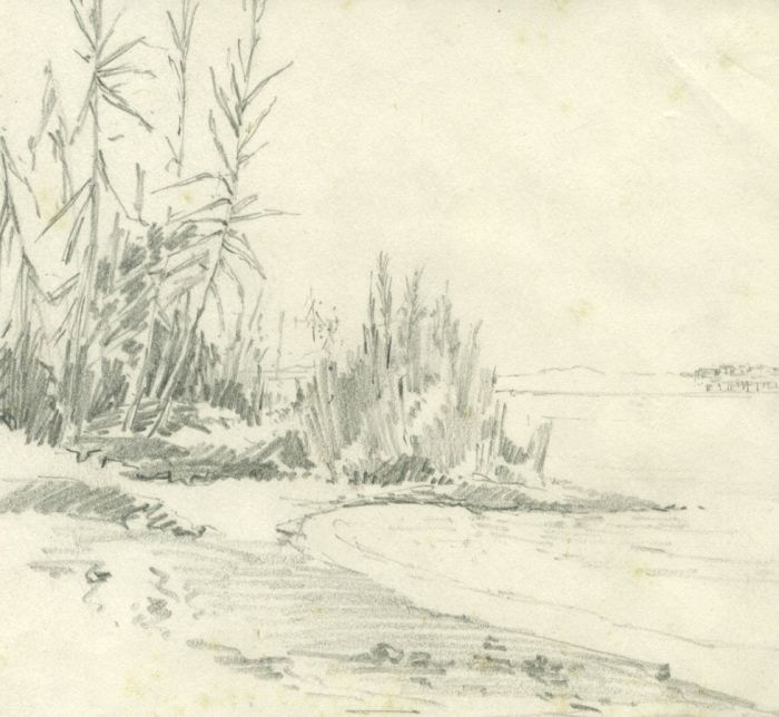 Marcus Adams (1875-1959) - Mid 20th Century Graphite Drawing, Lake Landscape