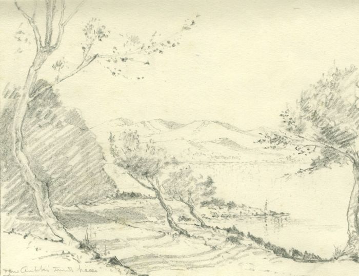 Marcus Adams - Mid 20th Century Graphite Drawing, View From Antibes