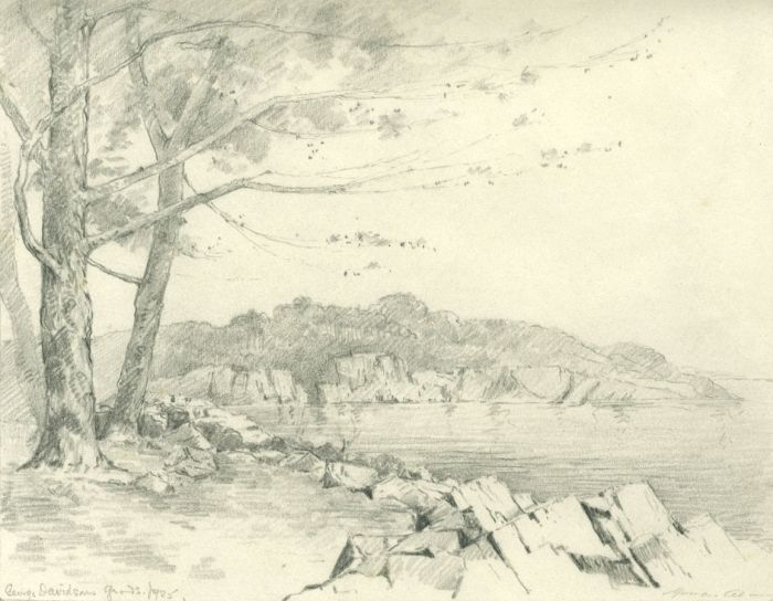 Marcus Adams (1875-1959) - 1925 Graphite Drawing, Costal View