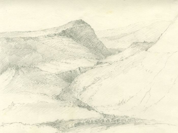 Marcus Adams (1875-1959) - Mid 20th Century Graphite Drawing, Hilled Landscape