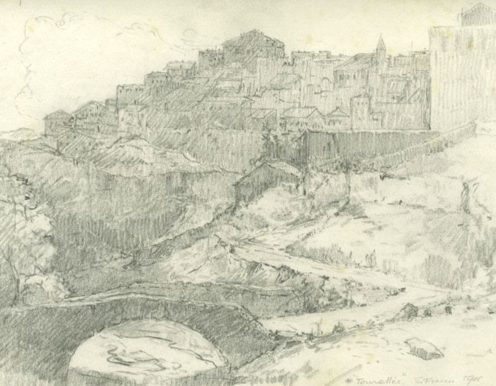 Marcus Adams (1875-1959) - 1925 Graphite Drawing, Tourelles