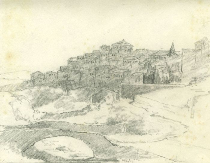 Marcus Adams (1875-1959) - Mid 20th Century Graphite Drawing, Continental Town