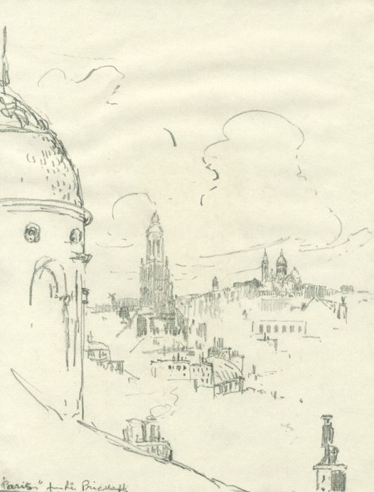 Marcus Adams (1875-1959) - Mid 20th Century Graphite Drawing, View of Paris