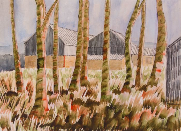 Rosalind Adams (née Thuillier) - Contemporary Watercolour, Farm Buildings