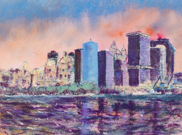 Rosalind Adams (née Thuillier) - Contemporary Pastel, Manhattan Skyline