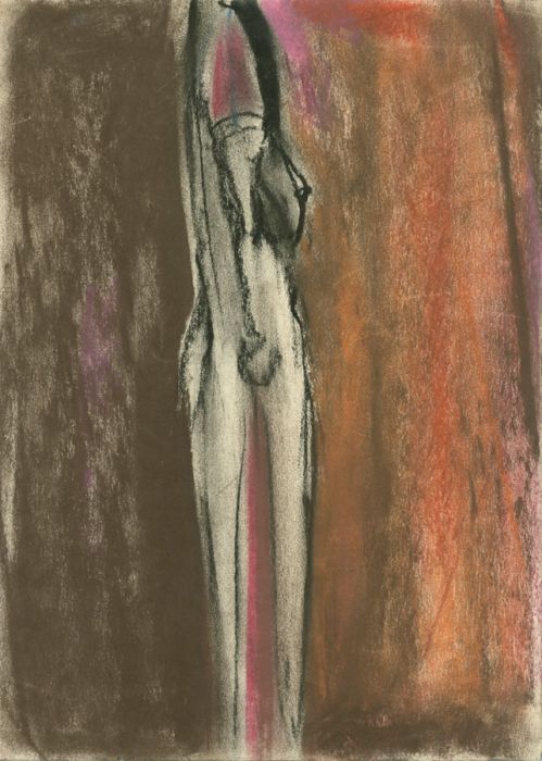 Rosalind Adams (née Thuillier) - Contemporary Pastel, Elongated Nude