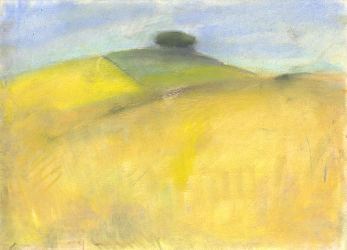 Rosalind Adams (née Thuillier) - Contemporary Pastel, Yellow Landscape