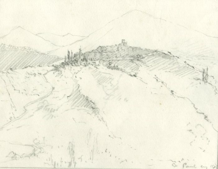 Marcus Adams - 1925 Graphite Drawing, St-Paul-de-Vence