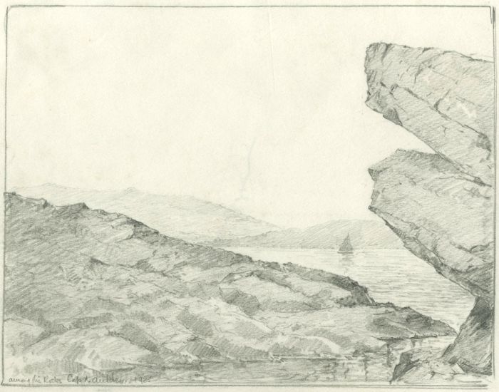 Marcus Adams - 1925 Graphite Drawing, Cap d'Antibes