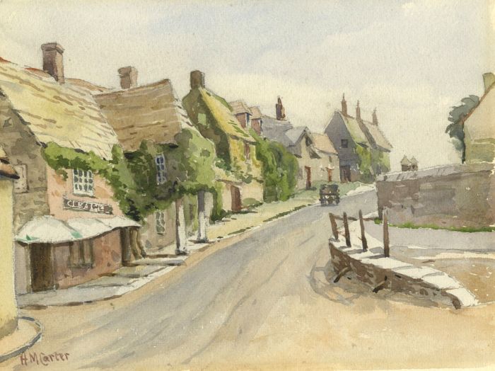 H.M. Carter - Mid 20th Century Watercolour, East Street Corfe Castle, Dorset