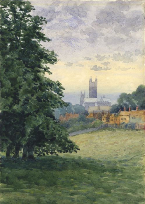Charles E. Currey (1890-1930) - 1922 Watercolour, Canterbury