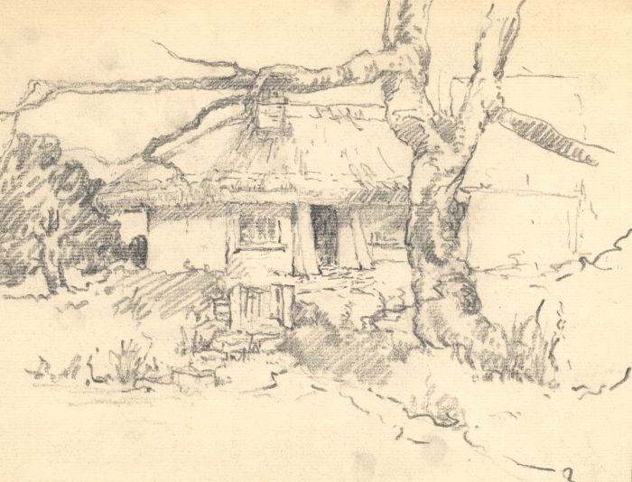 Marcus Adams - Early 20th Century Graphite Drawing, Cottage