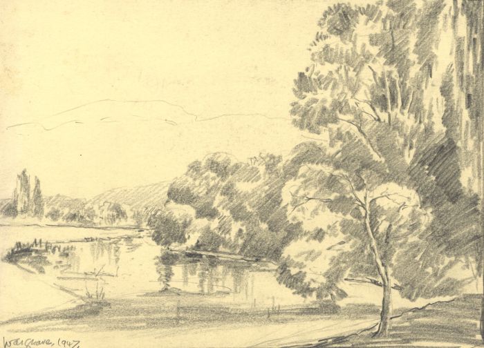Marcus Adams - 1947 Graphite Drawing, Wargrave